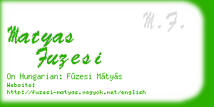 matyas fuzesi business card