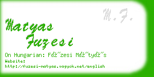 matyas fuzesi business card